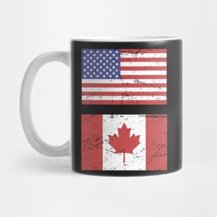 United States Flag & Canada Flag Mug